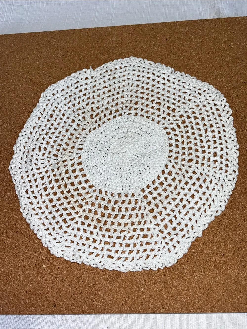 Vintage Hand Crocheted Lace Doily Lot 6 White Cotton Table Top Cottagecore Boho